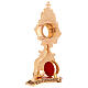Reliquary gold-plated brass cross and decorations s7