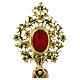 Reliquiario ottone fuso angelo fiori oro s2