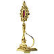 Reliquiario ottone fuso angelo fiori oro s3