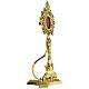 Reliquiario ottone fuso angelo fiori oro s5