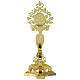 Reliquiario ottone fuso angelo fiori oro s6