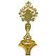 Reliquiario ottone fuso angelo fiori oro s7