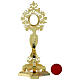 Reliquiario ottone fuso angelo fiori oro s8