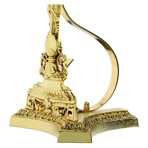 Relicário latão moldado anjo flores ouro 4