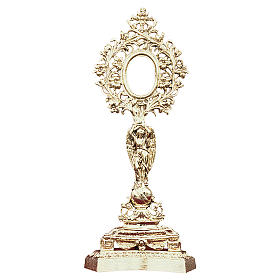 Reliquary with angel and flowers, gold-plated