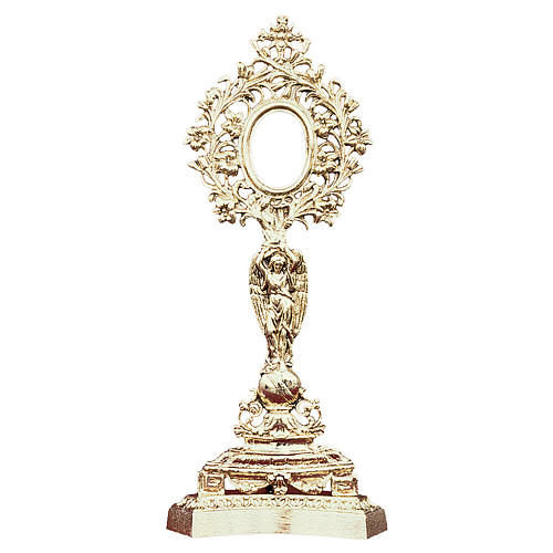 Reliquary with angel and flowers, gold-plated 1