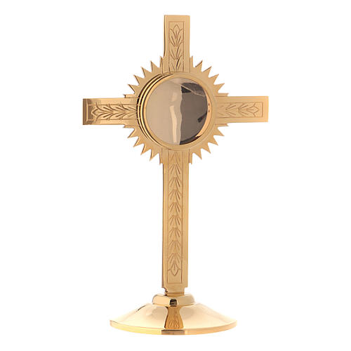 Reliquary with olive leaves design in gold-plated brass, Molina 1