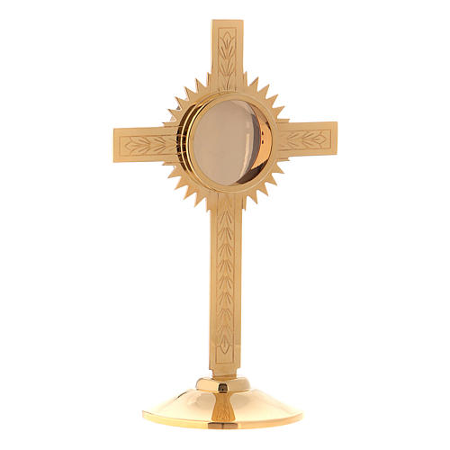 Reliquary with olive leaves design in gold-plated brass, Molina 4