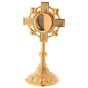 Molina reliquary with cross classic style in golden brass
