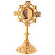 Molina reliquary with cross classic style in golden brass s1