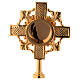 Molina reliquary with cross classic style in golden brass s2