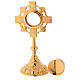 Molina reliquary with cross classic style in golden brass s4