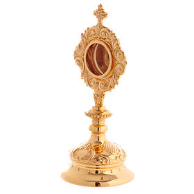 Baroque style reliquary in gold-plated brass, Molina