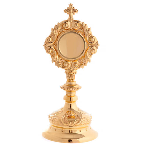 Baroque style reliquary in gold-plated brass, Molina 1