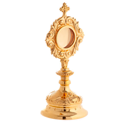 Baroque style reliquary in gold-plated brass, Molina 3