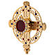 Reliquiar vergoldeten Messing Kreuz Form mit Kristallen 26cm s2