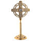 Gold plated brass reliquary with crystals h 10 in s5