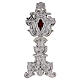 Silver-plated metallic reliquary with cross shaped window h 15 3/4 in s1