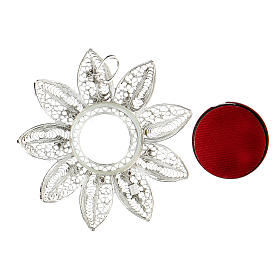 Reliquiario 5 cm argento 925 con pietre rosse s3