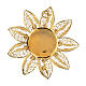 Flower-shaped reliquary 5 cm gold plated silver and red stones s2