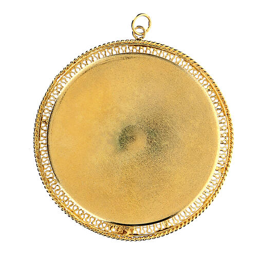 Round filigree reliquary 6 cm gold plated 800 silver 2