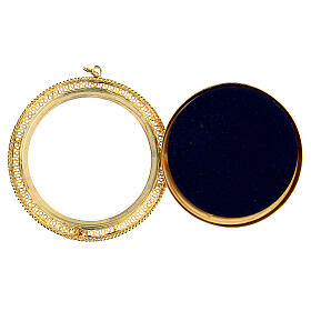 Reliquaire argent 925 doré filigrane rond 6 cm s3