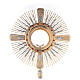 Bicoloured monstrance with angels, brass and red stones, 85 cm s2