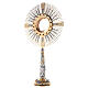 Bicoloured monstrance with angels, brass and red stones, 85 cm s5