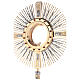 Bicoloured monstrance with angels, brass and red stones, 85 cm s6