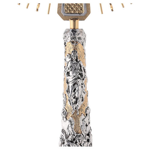 Ostensoir anges laiton bicolore et pierres rouges 85 cm 14