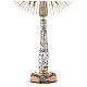 Monstrance in two-tone brass angels with red stones 85 cm s4