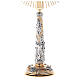 Monstrance in two-tone brass angels with red stones 85 cm s7