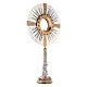 Monstrance in two-tone brass angels with red stones 85 cm s8