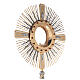 Monstrance in two-tone brass angels with red stones 85 cm s9