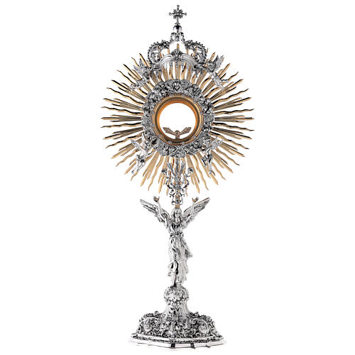 Ostensorio base ángel latón bicolor 70 cm barroco 1