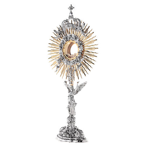 Ostensorio base ángel latón bicolor 70 cm barroco 4