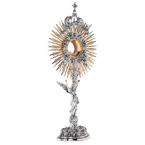 Ostensorio base ángel latón bicolor 70 cm barroco 7