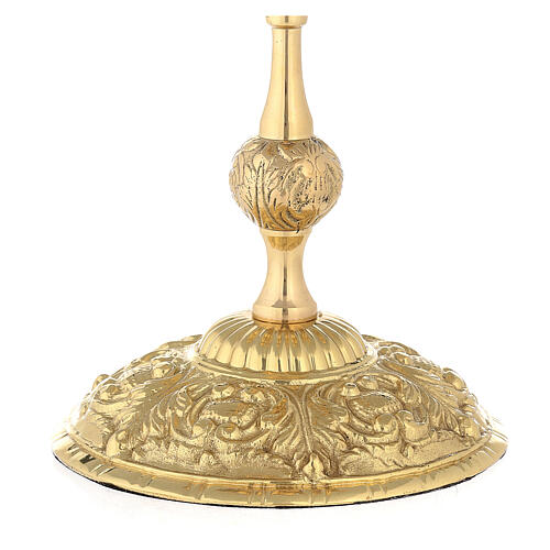 Gold plated brass monstrance with rays h 50 cm 3