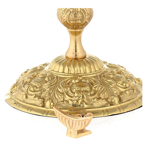 Gold plated brass monstrance with rays h 50 cm 12