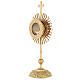 Gold plated brass monstrance with rays h 50 cm s4