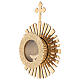 Gold plated brass monstrance with rays h 50 cm s5
