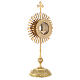 Gold plated brass monstrance with rays h 50 cm s6