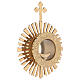 Gold plated brass monstrance with rays h 50 cm s7