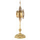 Gold plated brass monstrance with rays h 50 cm s8