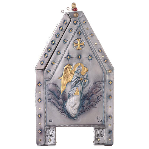 Reliquiar, Papst Johannes Paul II, Kupfer ziseliert, 40x40x20 cm 4