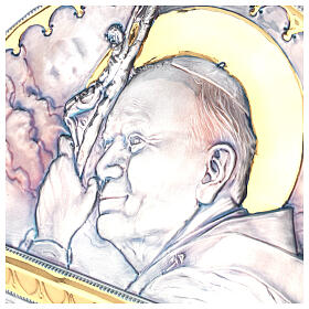 Relicario Papa Wojtyla cobre cincelado 40x40x20