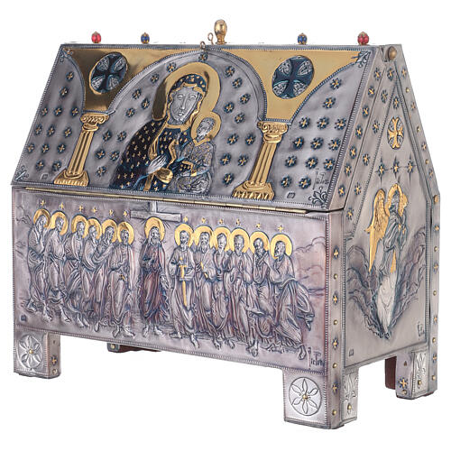 Reliquaire Pape Wojtyla cuivre ciselé 40x40x20 cm 10