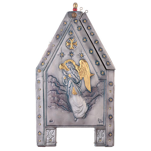 Relikwiarz Papież Wojtyła miedź rzeźbiona 40x40x20 cm 11
