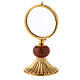 Brass monstrance with red enamelled node, 6 in s1