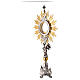 Baroque brass monstrance for Magna Host with angel, h 33.5 in s4